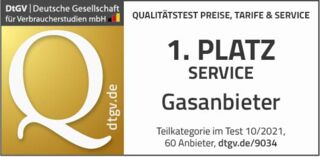 Bester Service: Öko-Gasanbieter Deutschland laut DtGV-Studie 2021: SAUBER ENERGIE