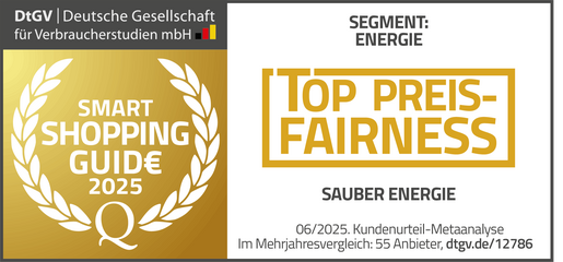 DtGV Smart Shopping Guide 2025: Top Preisfairness bei der SAUBER ENERGIE