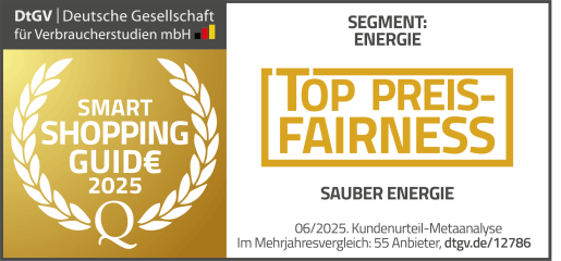 DtGV Smart Shopping Guide 2025: Top Preisfairness bei der SAUBER ENERGIE