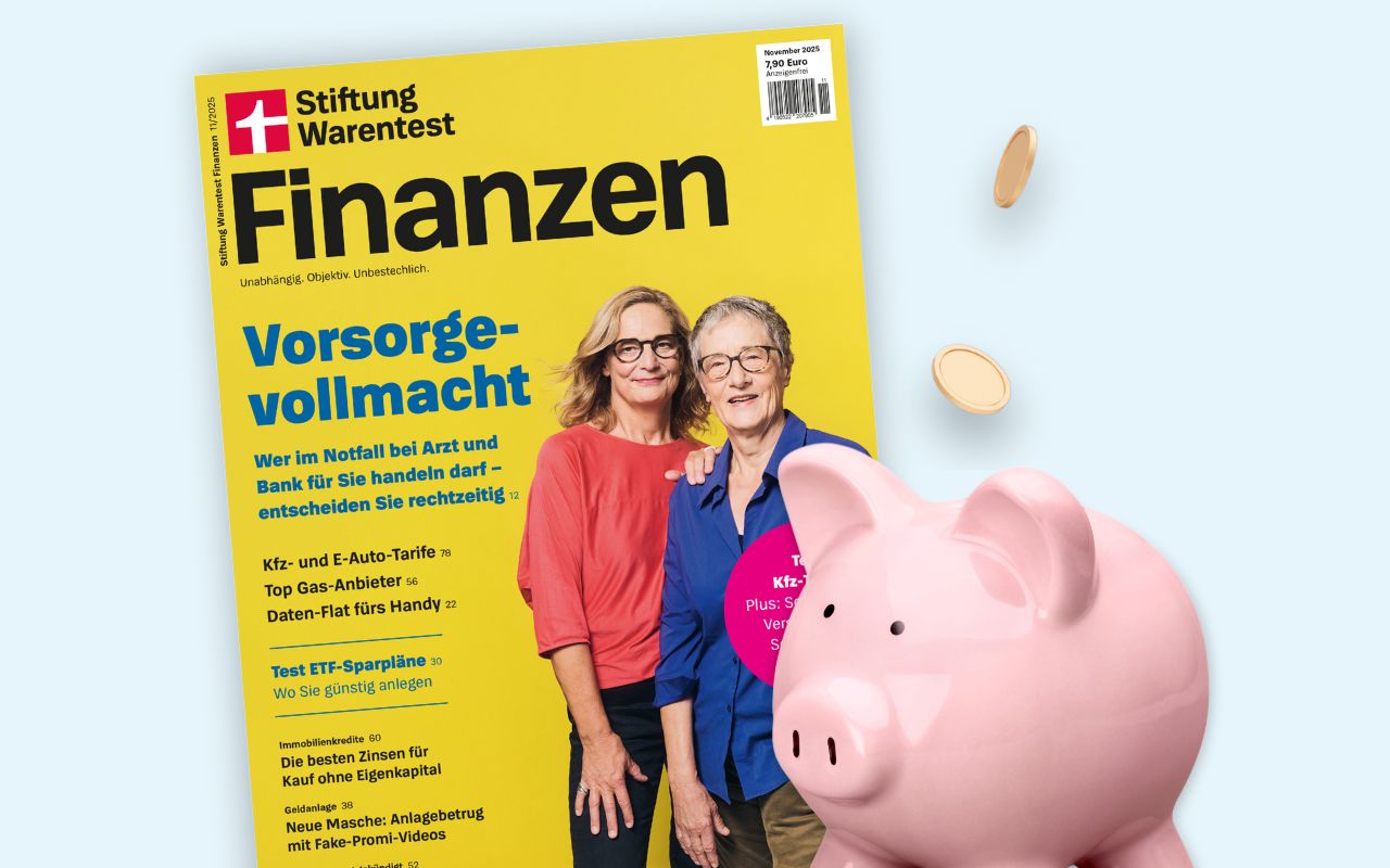 Magazing Stiftung Warentest Finanzen mit Sparschwein