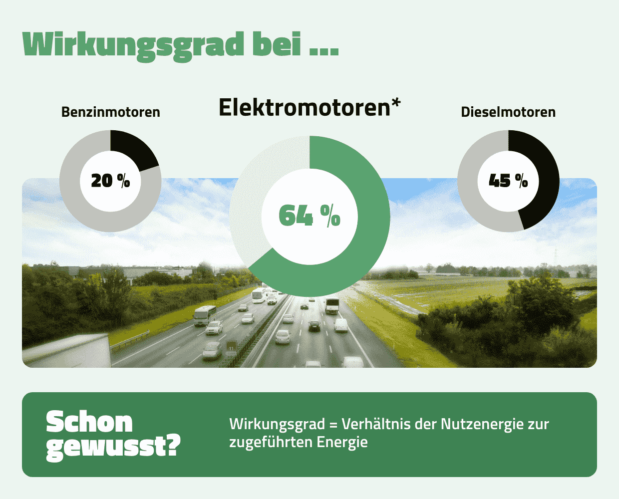 Infografik Wirkungsgrad Kuchendiagramm Motoren