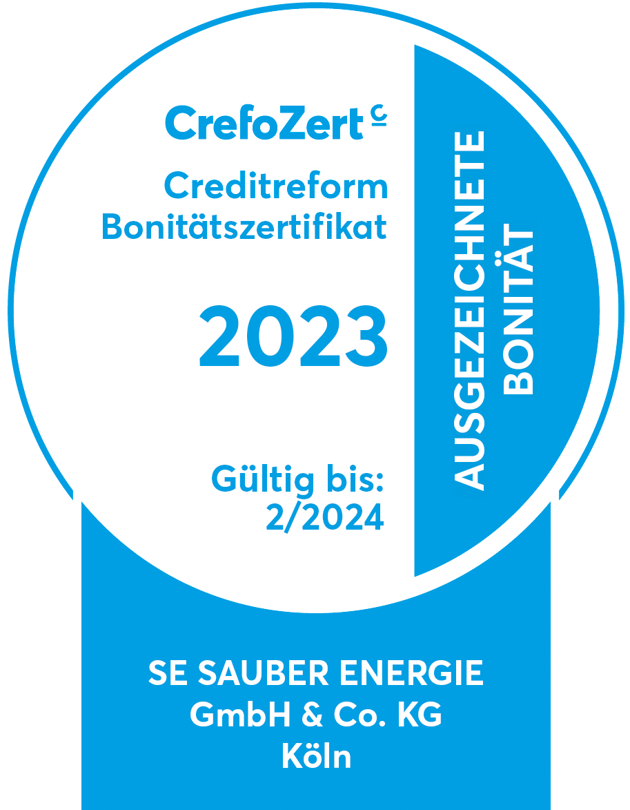 SAUBER ENERGIE seriös Bonität Creditreform Siegel